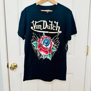 VON DUTCH FLOWER EVIL EYE PRINTS SHORT SLEEVE T-SHIRT